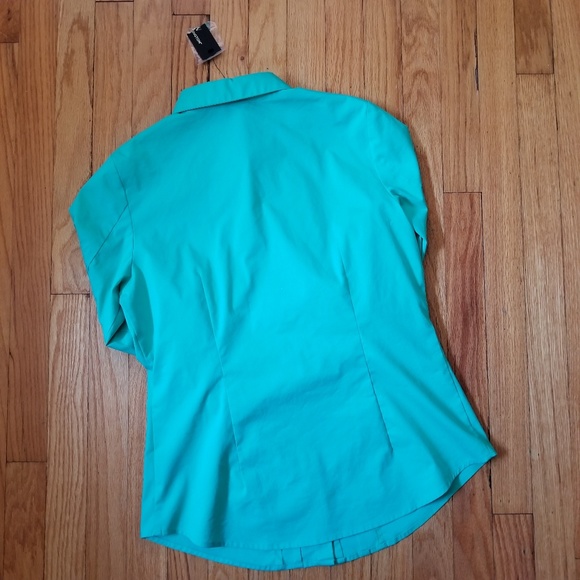 Worthington 3/4 Sleeve Career Blouse Green Medium - Picture 6 of 7